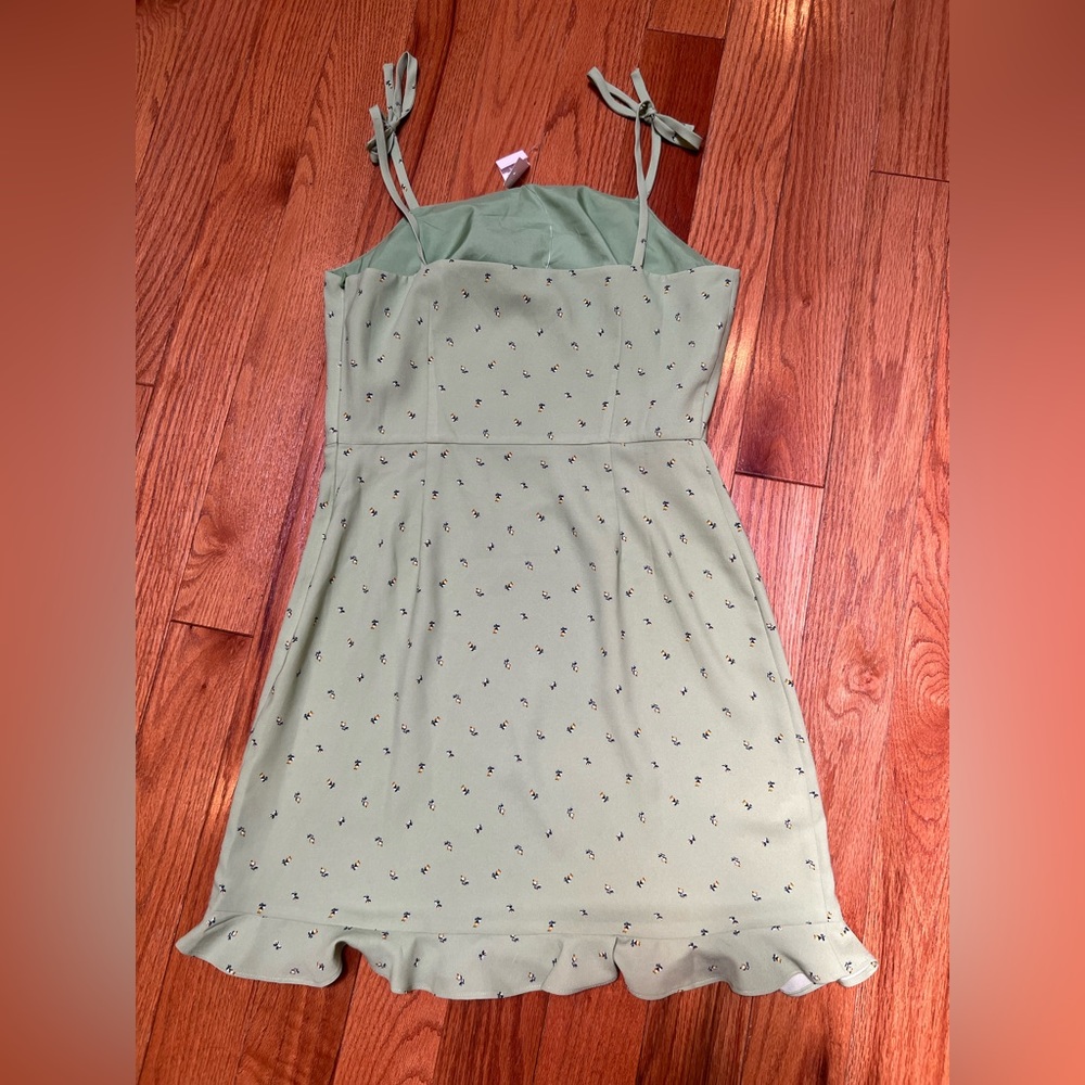 Loft summer dress green with yellow flowers - size 4